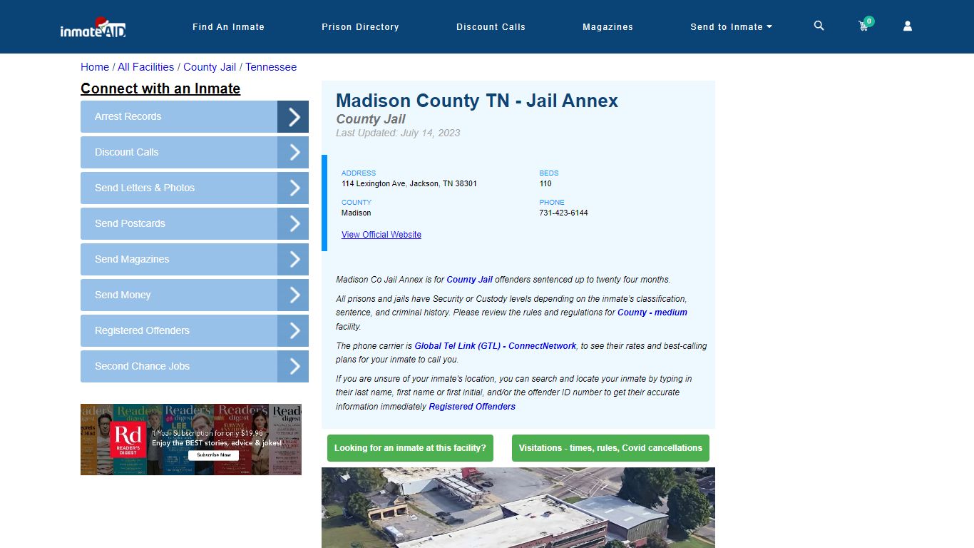 Madison County TN - Jail Annex - Inmate Locator - Jackson, TN