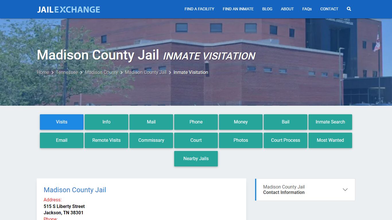 Inmate Visitation - Madison County Jail, TN - Jail Exchange